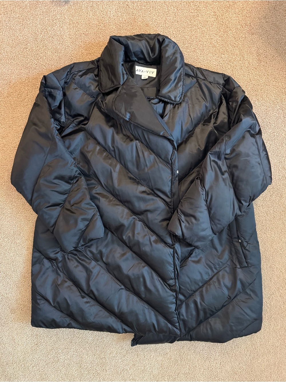 Black Quilted Puffer Jacket - Women's